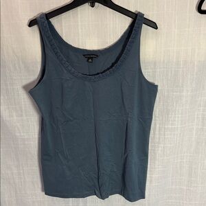 Banana Republic Blue Tank Top with Silk Trim Detailing